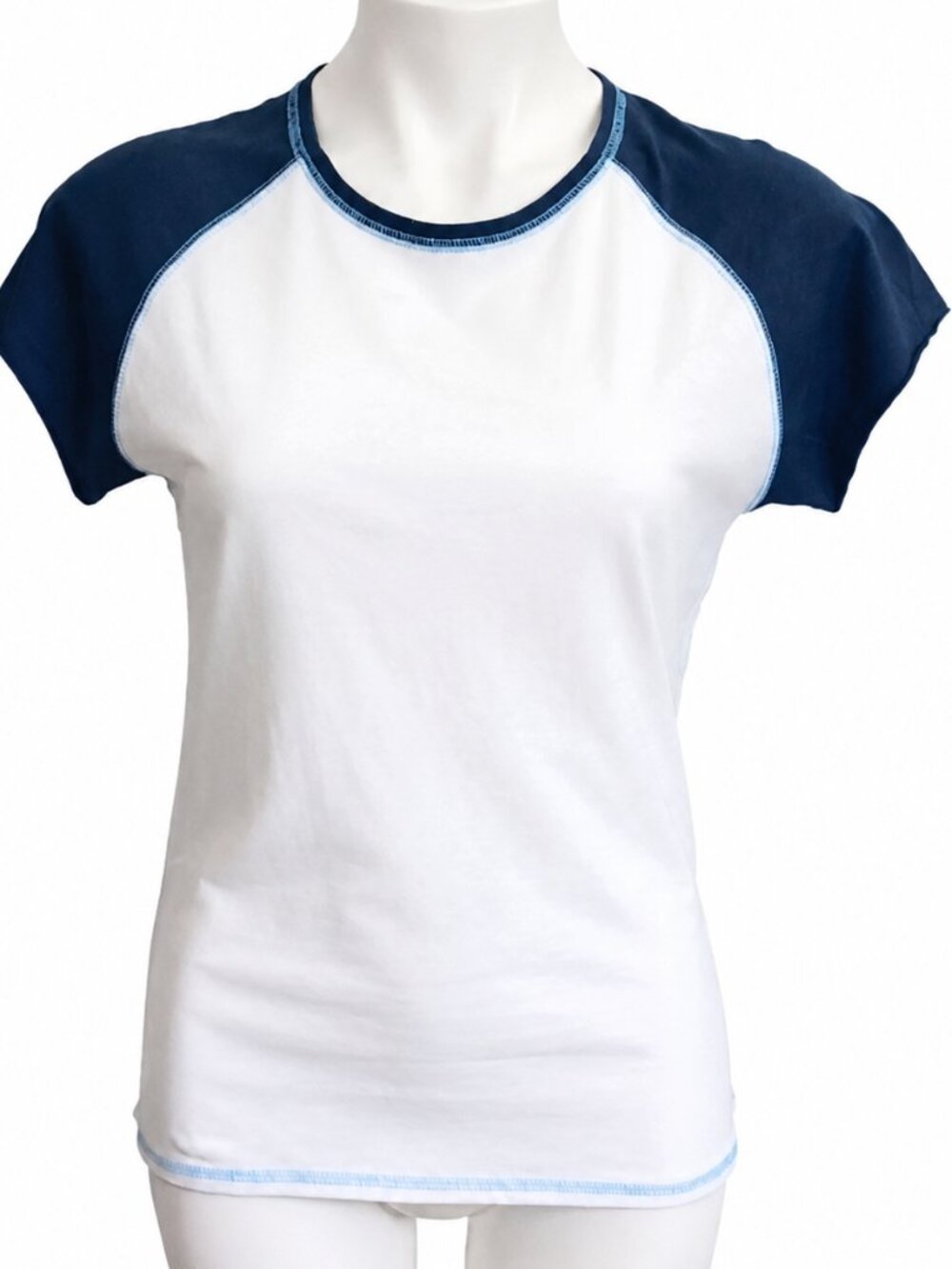 Two NWOT XL short sleeve top. White & blue shirt. Streetwear Yoga Activewear